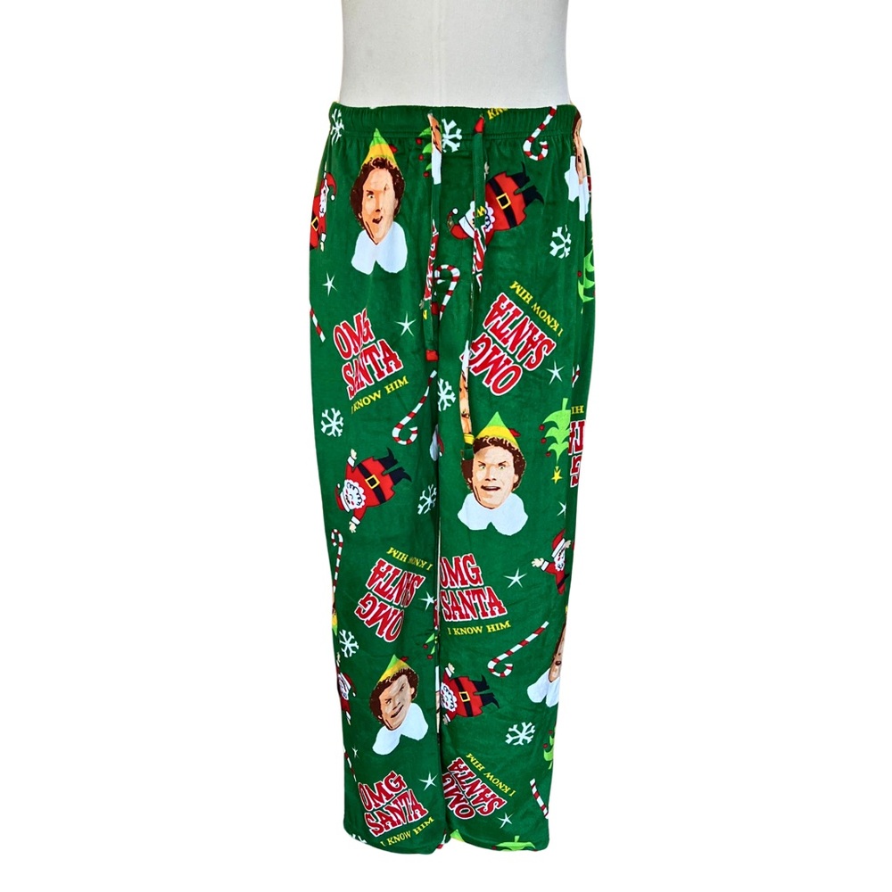 NWOT ELF Buddy Green Fleece Pajama Bottoms | Christmas Movie Classic